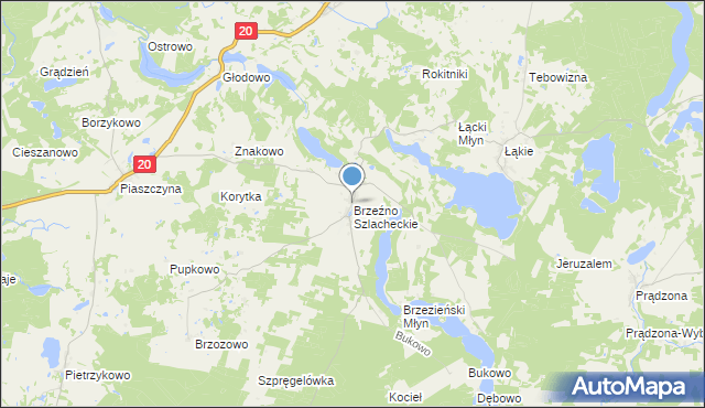 mapa Brzeźno Szlacheckie, Brzeźno Szlacheckie na mapie Targeo